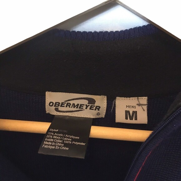 vintage obermeyer sweater mens Med 1/2 Zip Wool Blend - Picture 2 of 7
